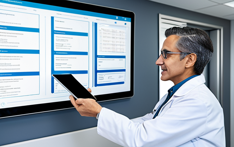 AI-Assisted Cancer Detection**
"A radiologist in a bright, modern clinic examining a medical scan on a large display screen. The screen shows a lung scan with AI highlighting potential areas of concern. The radiologist is wearing a professional lab coat and appears focused and collaborative, perhaps discussing the findings with a colleague. Safe for work, appropriate content, fully clothed, professional environment, perfect anatomy, well-lit, family-friendly."
**