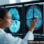 의료 영상 AI 분석과 환자 결과 개선 - **Prompt:** A highly detailed, realistic image of a female radiologist in her late 30s, wearing a cl...